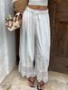 Lagernde Boho-Hose mit weitem Bein und elastischem Bund: Lockere, bequeme Reisekleidung für alle Jahreszeiten