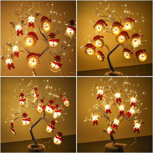 10 LEDs 5.4ft Christmas Snowman String Lights Waterproof Light Up String Lights Short Plush Lights for Christmas Decorations Christms Tree Light