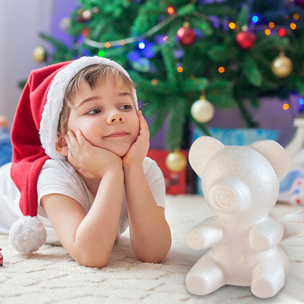 Polystyrene Rose Styrofoam Foam Bear 20CM Foam Flowers Bear White Bear Mold for Wedding Valentines Day for Home Decoration