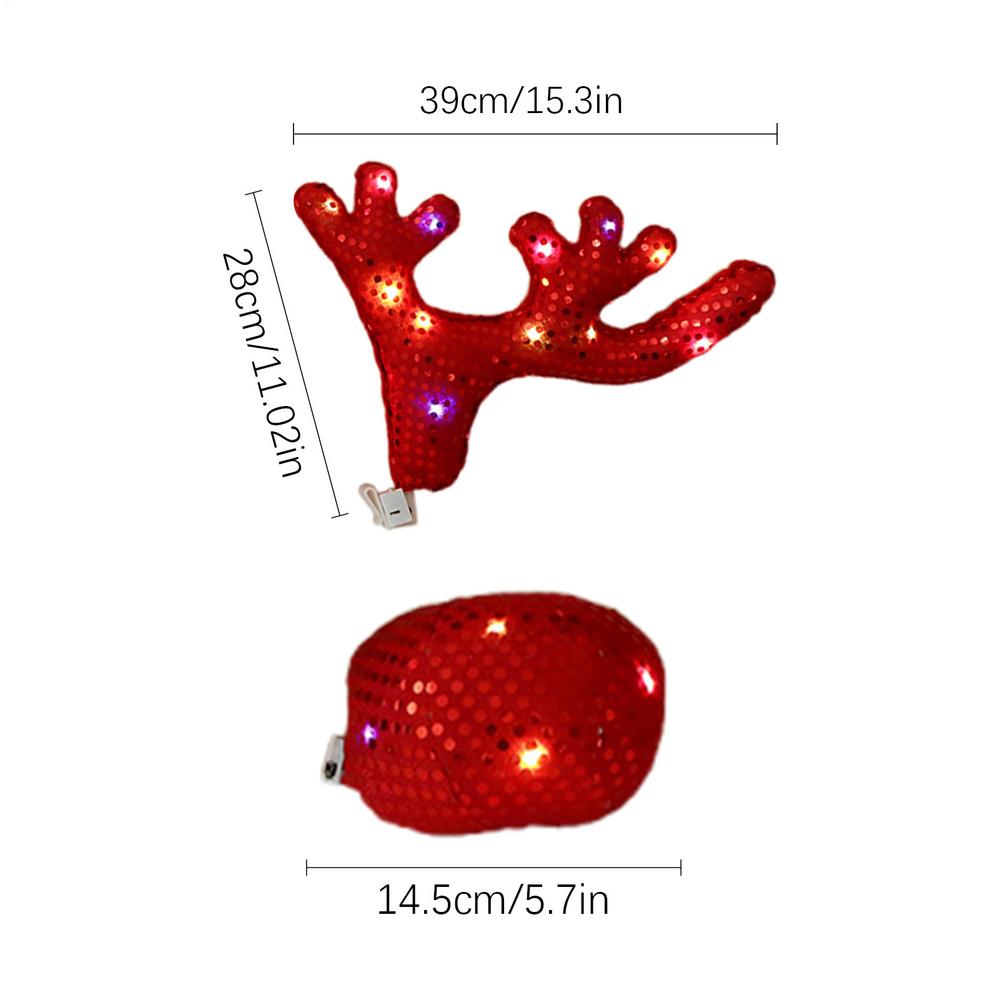 Car Christmas Decorations Cute Funny Waterproof Nose Antlers Kit Vehicle Accessories for Winter Holiday New Year Family Friends