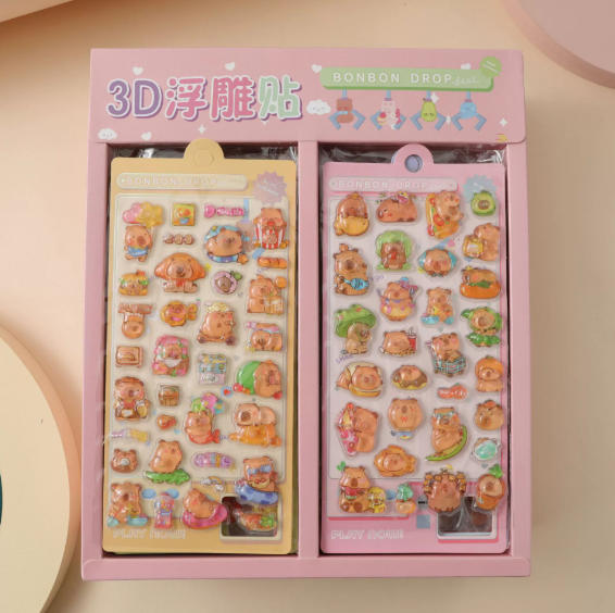 2025Kawaii Crayon Shin Chan Cartoon 3D PET Relief Water Sticker Cute DIY Mobile Phone Case Decoration Sticker