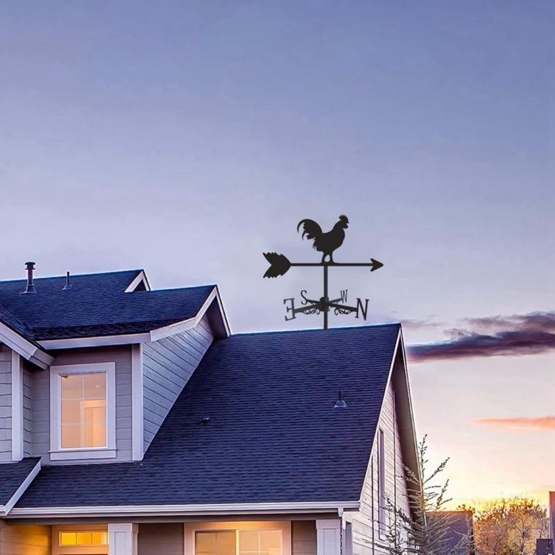 Garden Supplies Stainless Steel Creative Animal Rooster Roof Home Wind Indicator Outdoor Cupola Wind Direction Indicator Field