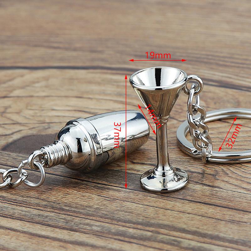 Fashion Personality Bar Wineware Bartender Keychain Party Gift Car Key Ring For Womens Mens Car Gifts Jewelry