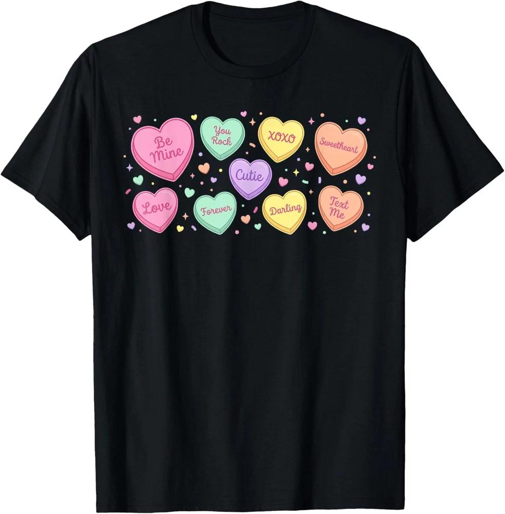 Candy Sweet Hearts Be Mine Valentine Love Unisex Tshirt S