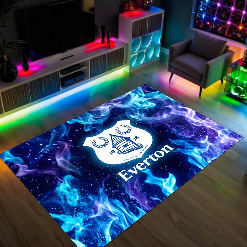 Everton Football Design Crystal Velvet Carpet Cozy Non?Slip Printed Rug For Bedroom Living Room Entrance