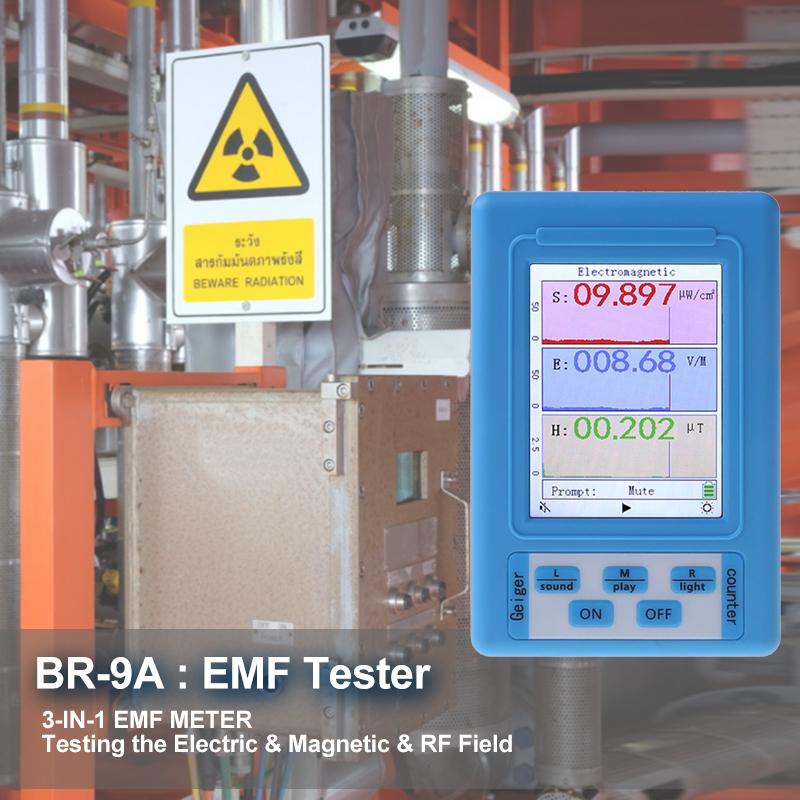 BR-9A elektromagnetisk strålingsdetektor Høy nøyaktighet Profesjonell semifunksjonell type elektromagnetisk strålingstester