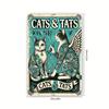 Vintage "Cats & Tattoos" Metal Sign – Whimsical Waterproof Wall Art with Feline & Tattoo Designs | Perfect Room Decor for Edgy