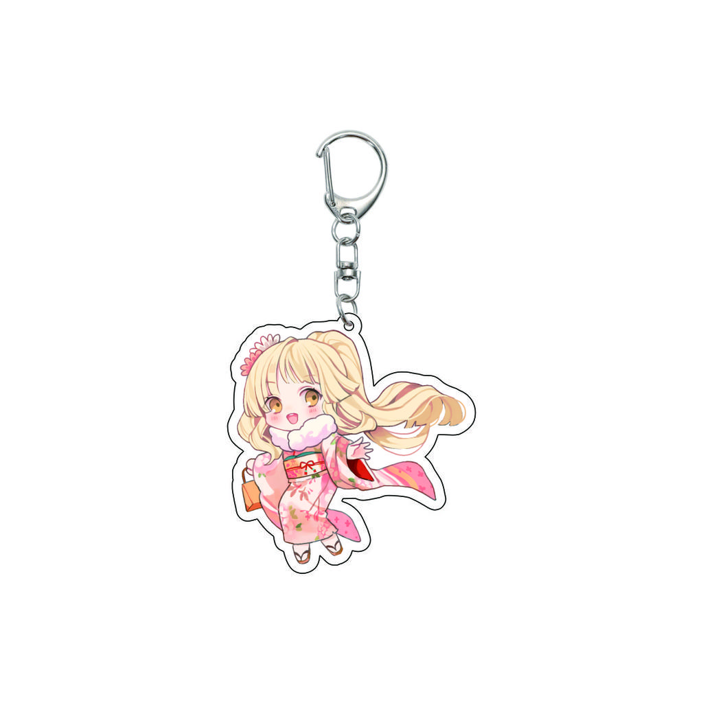 55MM Anime banG Dream Keychain Toyama Kasumi/Saya Yamabuki/Hanazono Tae Key Chain Acrylic Model Plate Christmas Gifts