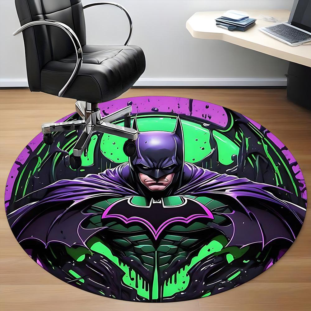 1 Peça Tapete Redondo de Escritório Batman, Para Sob Cadeiras de Escritório Quarto Sala de Estar Decoração de Casa, Decoração de Quarto, Disponível em Vários Tamanhos