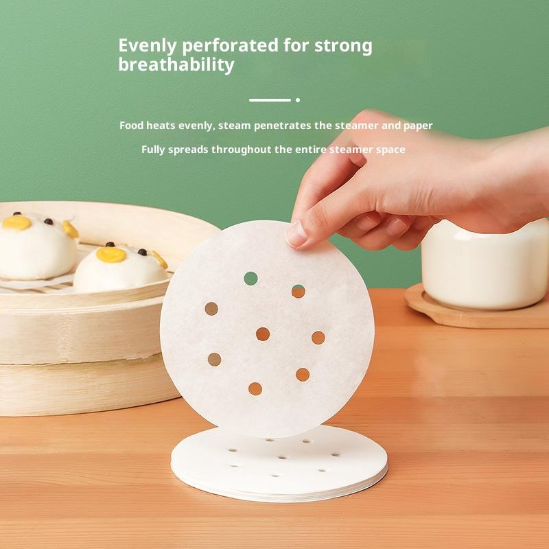 100/400 Stück Einweg-Dampfpapier Backpapier Silikonölpapier Antihaft-Dampfbeständiges Papier Dampfgitter für Brötchen