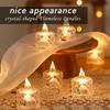 2pcs Flameless LED Light Candles Crystal Candle Transparent Electronic Night Lamp for Wedding Valentine's Day Party Decor