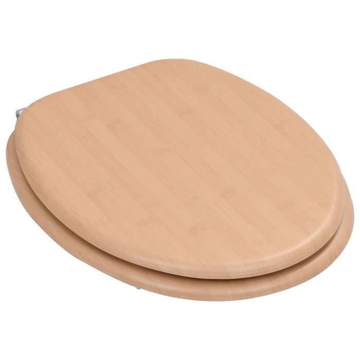 VidaXL Siège de toilette avec couvercle MDF Design bambou