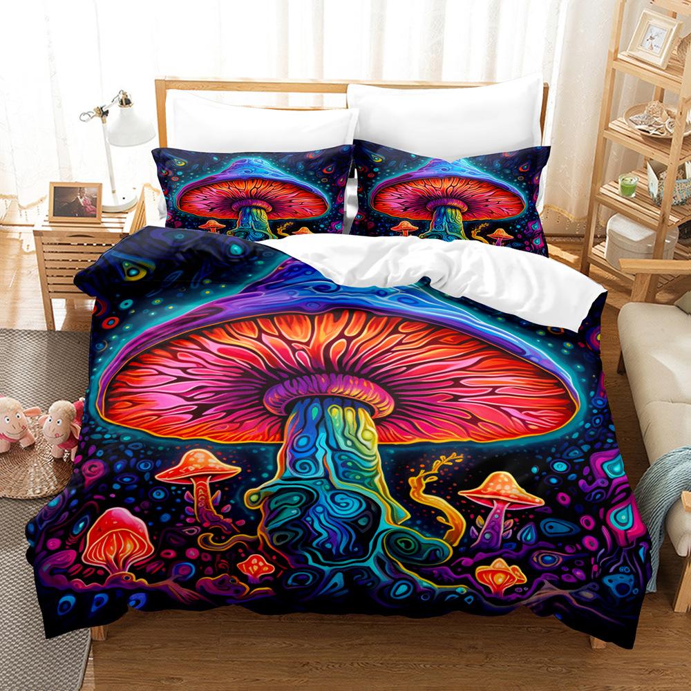 Plant Mushroom Series Three-Piece Set 3D Digital Printing Bedding Two-Piece Set