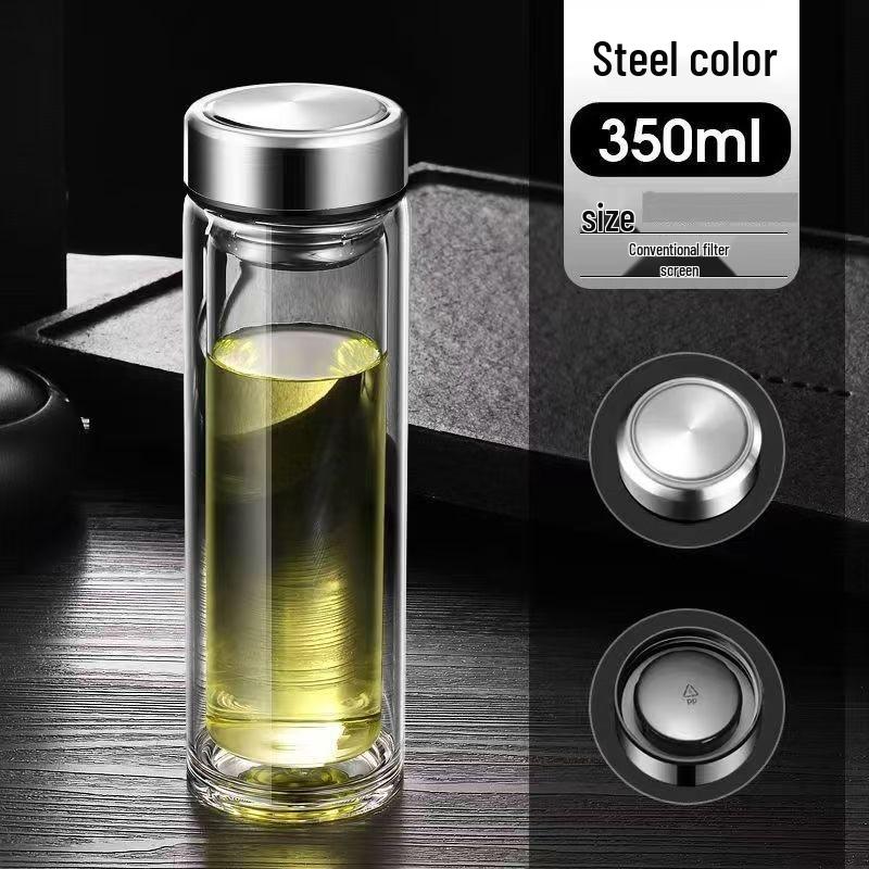 

Кружка-заварник из двухслойного стекла «Гусиное яйцо» - с термоизоляцией и портативная