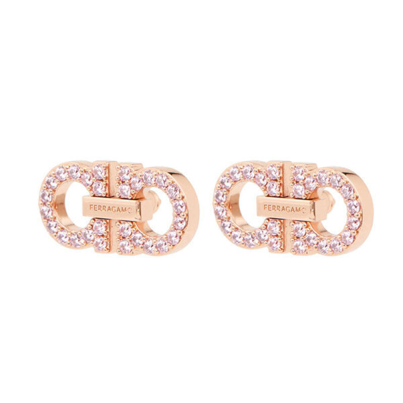 Ferragamo Doppel Gancini Kristallohrringe 760871 785179