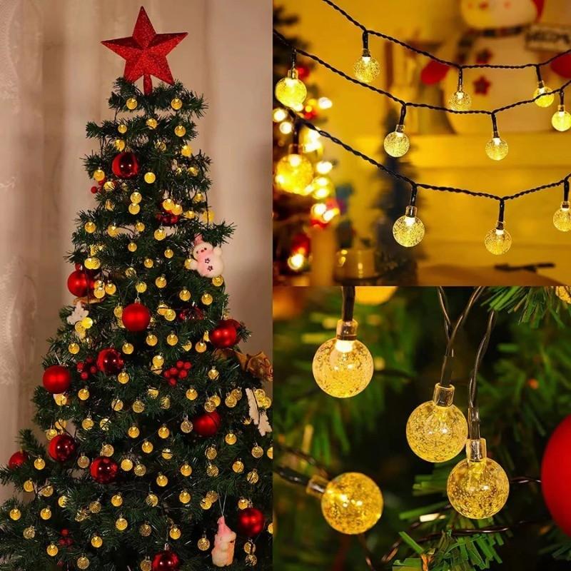 Christmas Light Solar Waterproof  Ball Garden Solar Lamp Power Led String Globe String Lights Holiday Home Decorations