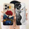 Für iPhone 13 Pro A2638 A2483 Hülle Cartoon Katze Blumen Silikonhülle Für iPhone 13Pro A2636 A2639 A2640 Handyhüllen Bumper