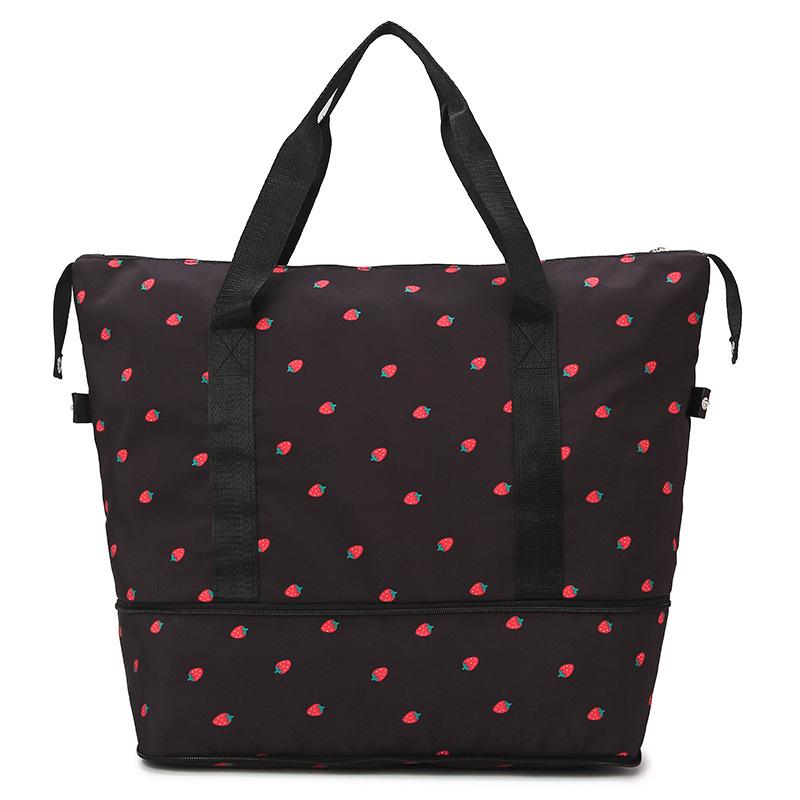 Expandable Cute Printed Gym Bag with Trolley Handle, Portable Travel Bag, Oxford Cloth Handbag, Maternity Bag for Pregnant Women