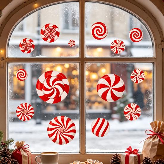 Customizable Party Scene Decorations Christmas Static Window Clings for Glass, Decorations, Gingerbread Man Festive Gift Friends Family Candy