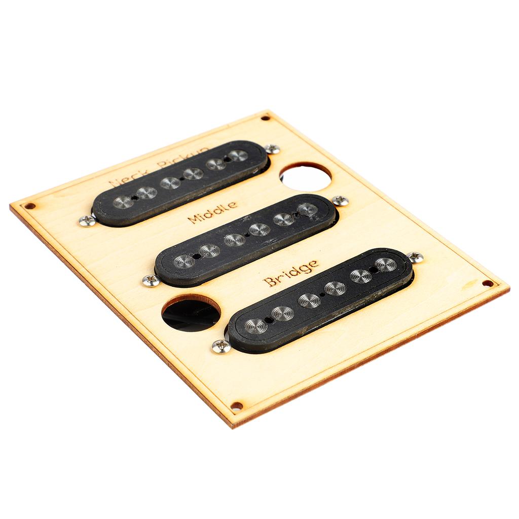 Guitar Pickup Set Black Noiseless 6 Sound Hole Electric Guitar Single Coil Pickup Set