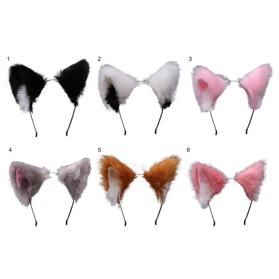 Cats Ears Headband Long Furry Adorable Plush Exquisite Cosplay Party Headpiece for Party