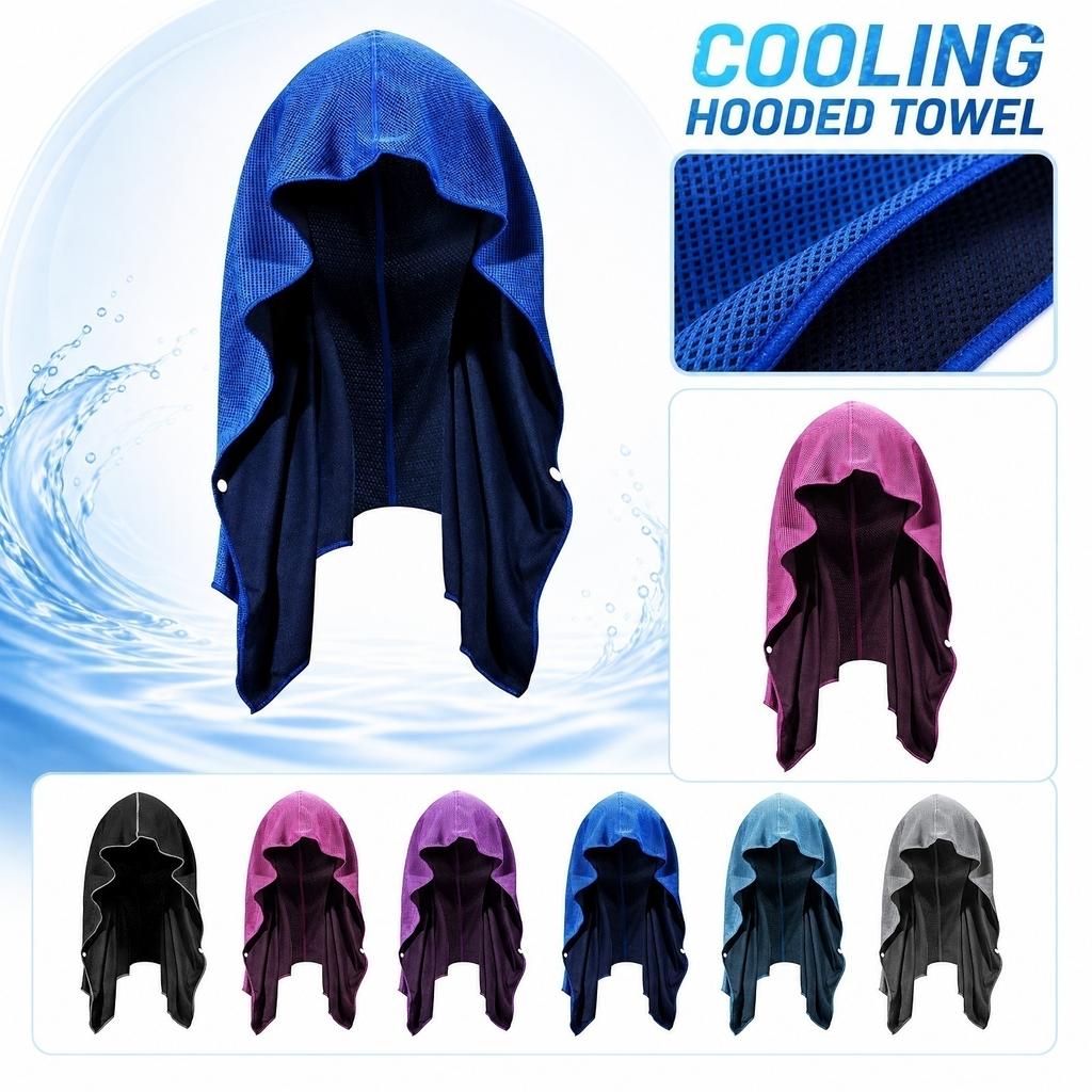 U-Shaped Cooling Hooded Towel Lightweight Quick-Dry Fabric Breathable Design for Outdoor Sports and Travel Use