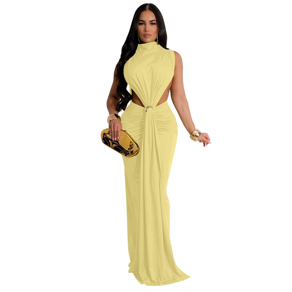 Sexy ärmelloses Kleid mit Schlitz im europäischen und amerikanischen Stil für Damen – Überfarben erhältlich