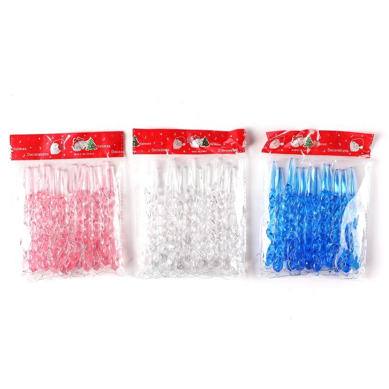 New Transparent Ice Lolly Pendants for Christmas Festival Supplies, Christmas Tree Decorations, Snowflake Pendants, Tree Ornaments