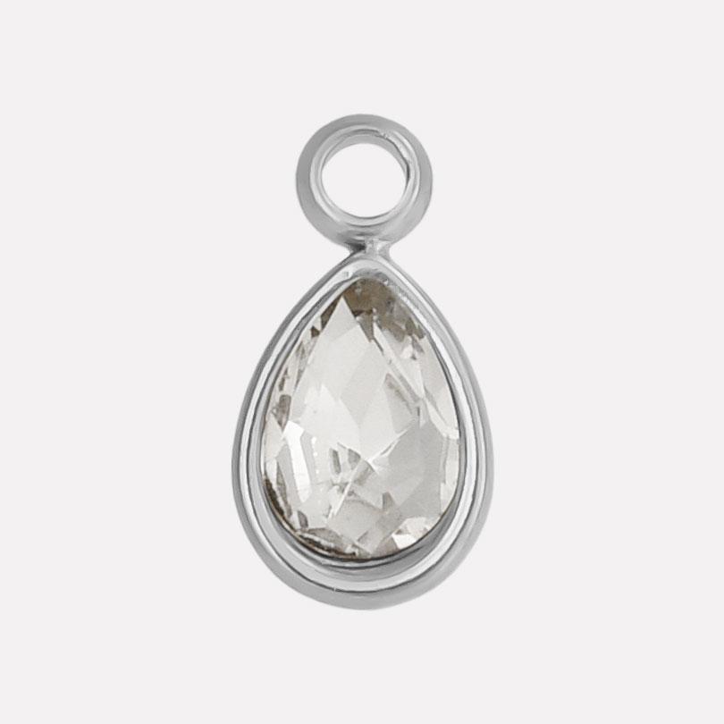 Geometry Water Droplets Pendant Shiny Rhinestone Stainless Steel Base Waterproof Charms For Jewelry Making Supplies DIY Bracelet