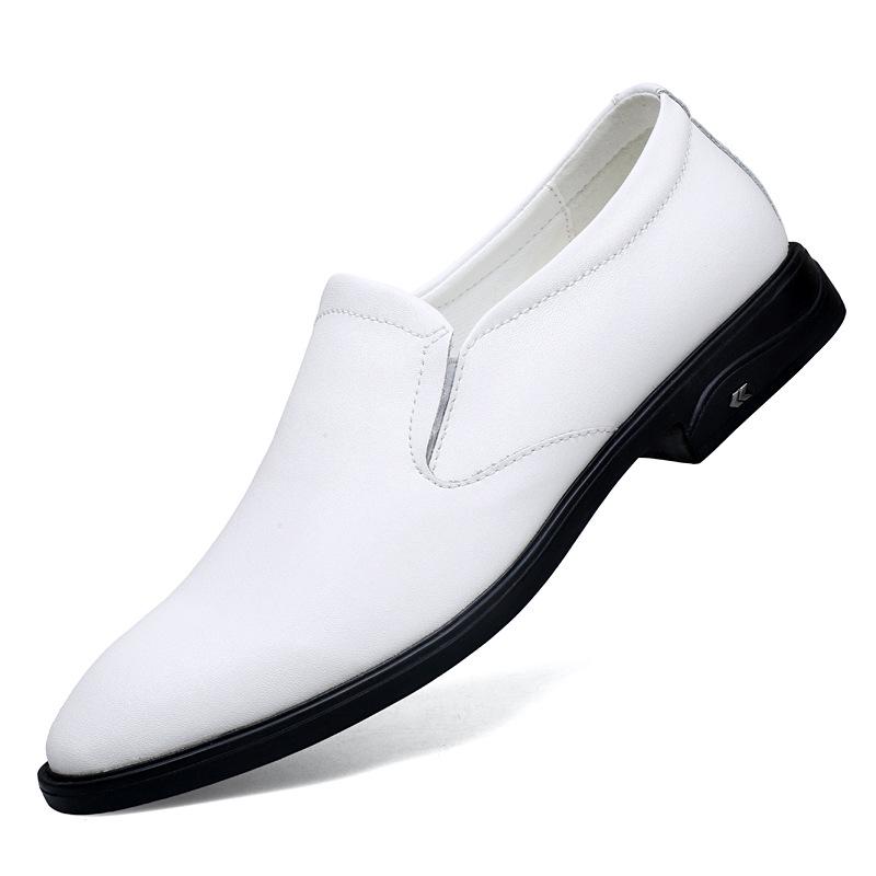 Men s White Genuine Leather Slip-On Loafers, Large Size (EU 45-47) - Breathable and Casual 47