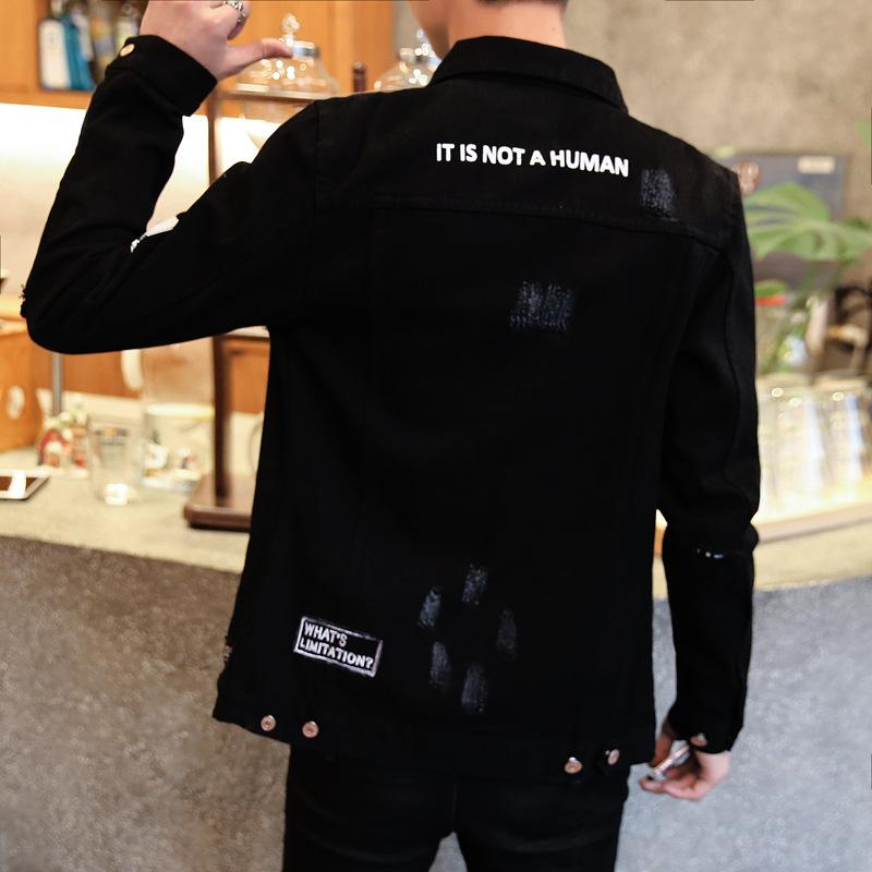 Fashion Soft Black Spring Autumn Casual Streetwear Men's Korean Trendy Youth Slim Handsome Clothes Men Denim Jacket