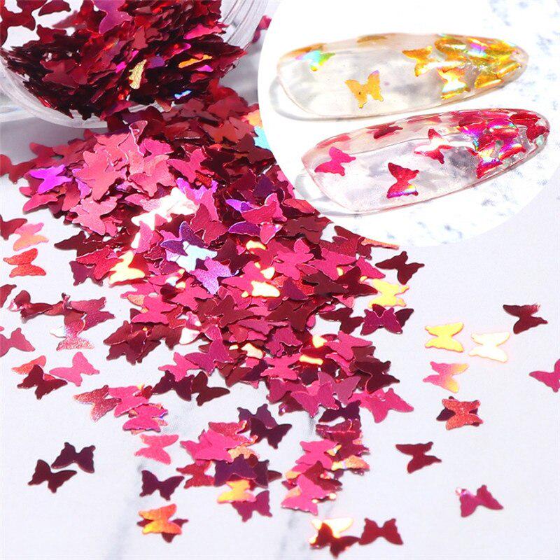 1 Box Nail Decoration Sequins Nail Jewelry 12 Grid Laser Symphony Butterfly Sequin DIY Nail Accessories