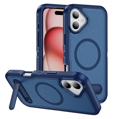Heavy Armor Duty Fold Stand Holder Phone Case For For Iphone 17 Air 16 15 14 Plus 13 12 Pro Max Hit Color Magnetic Hard Thick Cover
