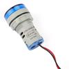 0-100A Digital Ammeter AC Current Meter Indicator LED Round Lamp Light Signal(Blue)