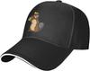 Cute Funny Beaver Wearing Yellow Hat Baseball Cap Polyester Adjustable Outdoor Headwear