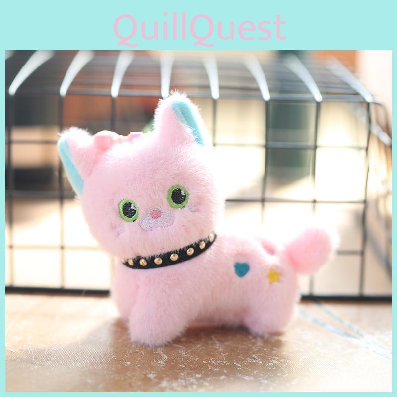 Cute Kitten Plush Keychain Stuffed Animal Backpack Accessory Soft Pp Cotton Doll
