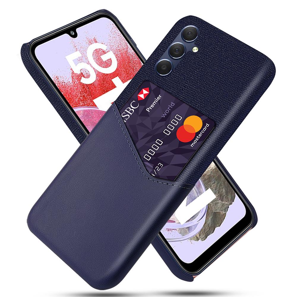 Card Holder Phone Case for Samsung Galaxy M34 5G/F34 5G Protective Cover Cloth Texture PU+PC Phone Shell