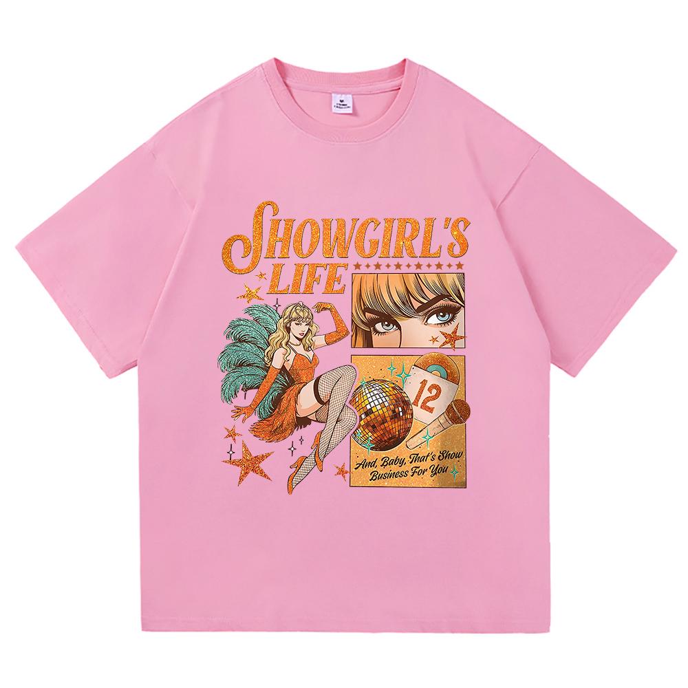 New Album The Life of A Showgirl T Shirt Fashion UnisexWomen Aesthetic TS TShirt Unisex High Quality Vintage Cotton Tees Shirts