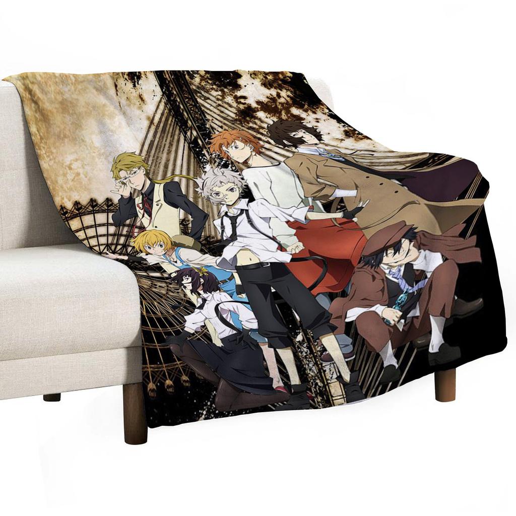 Bungo Stray Dogs Sofa Throw Blanket Luxury Cover Fluffy Soft Blankets & Throws Knee Microfiber Anime Child Cute Home Textile