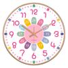 Colorful Silent Wall Clock Bedroom Classroom Playroom Teach Time Telling Skills Clock for Kids Room Decor
