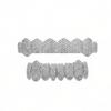 New Stock Hip Hop Iced Out Zircon Grillz Full Diamond 14K Gold Plated 8 Tooth Sharp Cool Braces Iced Out Teeth Grillz