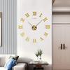 Roman Numerals DIY Wall Clock 3D Large Wall Decoration Sticker Frameless Wall Clock Decoration Living Room