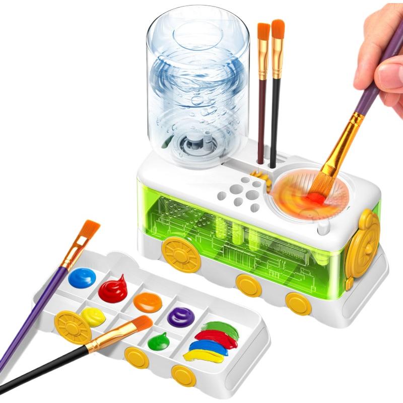 One-touch Automatic Cleaning Pen Brush Washer Large-capacity Improving Painting Efficiency Washer 360° Rotating Cleaning Washer