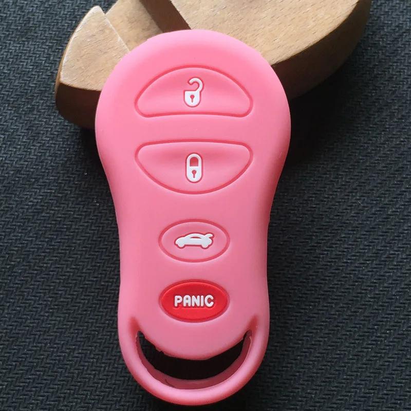 ZAD silicone car key case cover protector holder shell set for Chrysler Sebring for Jeep Liberty for Dodge 4 buttons key skin