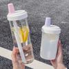 Drinkware Plastic Straw Cup Transparent Straigh Drinking Water Bottle Large Capacity Water Cup Bubble Tea Coffee
