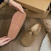 Fashion Shoes Woman 2024 Female Slippers Cover Toe Flock Low New Soft Flat Rubber Autumn Slides Rome Retro Fabric PU Hoof Heels Casual