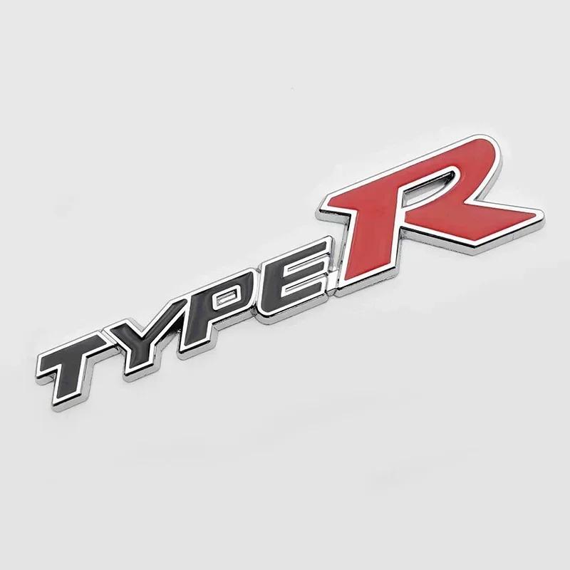 3D Metal Type-S Type-R Car Rear Trunk Emblem Badge Sticker R Car Styling Accessories