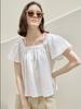 AVANT-G Halter Banding Shirring Blouse - Ivory