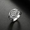 LIKGREAT Witch Knot Ring Wiccan Cross Celtics Knot Women Finger Rings Stainless Steel Witchcraft Amulet Jewelry Gift for Men