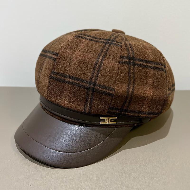 MEET SUNNY Women's Plaid Octagonal Newsboy Beret